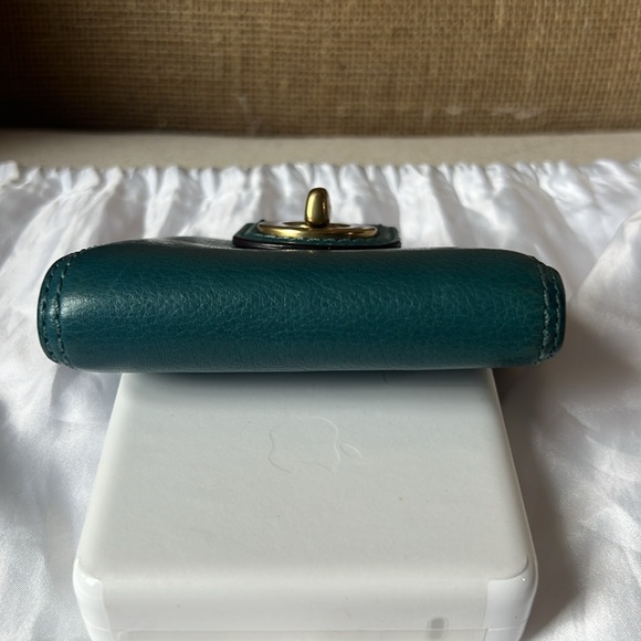 HTF Coach Ergo Teal Turquoise Turnlock Wallet - Picture 6 of 11